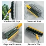 Anubhav Janni 3 In 1 Floor Scrubbing Brush Bathroom Cleaning With Wiper Long Handle 180° Rotate Toilet Tiles Cleaning Scrub For Kitchen Wiper Floor Toilet Home (Pack Of 1 Pcs) - Image 4