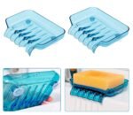 Anubhav Janni Soap Drain Tray Waterfall Holder Draining Bath Shower Box Sink Sponge Drainage Dish Shelf Organizer Container With Suckers Aerial Hollow Design Colorful Suction (Pack Of 1 Pcs)