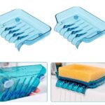 Anubhav Janni Soap Drain Tray Waterfall Holder Draining Bath Shower Box Sink Sponge Drainage Dish Shelf Organizer Container With Suckers Aerial Hollow Design Colorful Suction (Pack Of 1 Pcs)