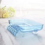 Anubhav Janni Soap Drain Tray Waterfall Holder Draining Bath Shower Box Sink Sponge Drainage Dish Shelf Organizer Container With Suckers Aerial Hollow Design Colorful Suction (Pack Of 1 Pcs) - Image 3
