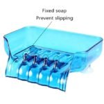 Anubhav Janni Soap Drain Tray Waterfall Holder Draining Bath Shower Box Sink Sponge Drainage Dish Shelf Organizer Container With Suckers Aerial Hollow Design Colorful Suction (Pack Of 1 Pcs) - Image 5