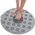 Anubhav Janni Round Bathroom Foot Mat Bath mat Floor mats Anti Slip for Rubber Shower Massager Non Grip Suction Cups Soft Absorbent And Non Slip Bathroom Shower Toilet (Pack Of 1 Pcs)