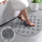 Anubhav Janni Round Bathroom Foot Mat Bath mat Floor mats Anti Slip for Rubber Shower Massager Non Grip Suction Cups Soft Absorbent And Non Slip Bathroom Shower Toilet (Pack Of 1 Pcs) - Image 5