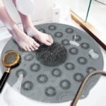 Anubhav Janni Round Bathroom Foot Mat Bath mat Floor mats Anti Slip for Rubber Shower Massager Non Grip Suction Cups Soft Absorbent And Non Slip Bathroom Shower Toilet (Pack Of 1 Pcs) - Image 7
