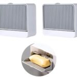 Anubhav Janni Wall Mounted Double Layer Soap Box New Creative with Lid Grids Draining Rack Bathroom Holder Multi Color Plastic Self Adhesive No Drill Grid Covered Dish Holder (Pack Of 1 Pcs)