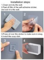 Anubhav Janni Wall Mounted Double Layer Soap Box New Creative with Lid Grids Draining Rack Bathroom Holder Multi Color Plastic Self Adhesive No Drill Grid Covered Dish Holder (Pack Of 1 Pcs) - Image 4