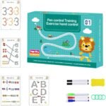 Anubhav Janni Magical Practice Tracing Books Workbook Set For Kids Reusable Alphabet Number Writing Book with Pen Preschool Educational Handwriting Control Training Copybook (Set Of 1)