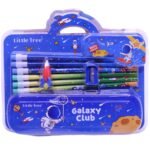 Anubhav Janni Space Stationary Kit Kids Pencil Case Set Stationery With Box Theme Galaxy Design School Supplies Combo Birthday Return Gift Cartoon Printed kit Case For Girls Boys (Set Of 1)