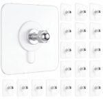 Anubhav Janni Bolt Sticker Self Adhesive Wall Screw Hook Punch-Free Wall-Mounted Transparent No Nails Drill Waterproof for Bathroom Kitchen Home Hanging ( pack of 20 )