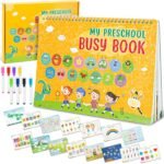 Anubhav Janni My Preschool Busy Book Activities Montessori Educational Toys For Old Toddler Travel Learning Binder Velcro Quiet Activity Kids Gift Fine Motor Skill Sensory Play (Pack Of 1 Pcs)