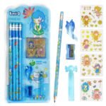 Anubhav Janni Blue Stationary Kit Flower Fairy Pencil Pencils with Kawaii Stickers Sharpener Erasers And Cap for Kids Boys Girls Set Birthday Return Gift Stylish pencil Space Kids (Set Of 1)
