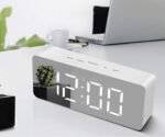 Anubhav Janni Z10 Mirror Clock Digital LED Alarm for Table Smart Students Heavy Sleepers with Sensor Date and Temperature Office Home Bedroom Display Loud Sleepers Bedroom (Pack Of 1 Pcs) - Image 3