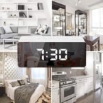 Anubhav Janni Z10 Mirror Clock Digital LED Alarm for Table Smart Students Heavy Sleepers with Sensor Date and Temperature Office Home Bedroom Display Loud Sleepers Bedroom (Pack Of 1 Pcs) - Image 4