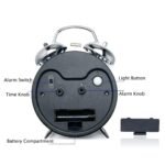 Anubhav Janni Silver Twin Bell Alarm Clock Vintage Brass Table Top with LED Night Light Display Ideal For Bedroom Adults Kids And Students Retro Clock Home Office Living Room (Pack Of 1 Pcs) - Image 4