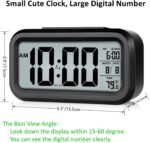 Anubhav Janni Black Smart Clock Digital Alarm Clock Battery Operated Small Desk Clocks With Night Light Date Indoor Temperature LCD Electronic Clock Study Table Students Office (Pack Of 1 PCS) - Image 3