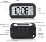 Anubhav Janni Black Smart Clock Digital Alarm Clock Battery Operated Small Desk Clocks With Night Light Date Indoor Temperature LCD Electronic Clock Study Table Students Office (Pack Of 1 PCS) - Image 6