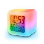 Anubhav Janni Color Changing Clock Plastic LED Digital Alarm with Date Time Compact Table for Bedroom, Office Kids Room Multicolour Led For Home Desk Night With Temperature (Pack Of 1 Pcs)