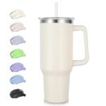 Anubhav Janni Tumbler Vacuum Sealed Cup With Handle with and Straw Lid Insulated Stainless Steel Double Wall Spill Proof Water Bottle Travel Mug Cupholder Tumblers ( pack of 1 )