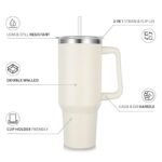 Anubhav Janni Tumbler Vacuum Sealed Cup With Handle with and Straw Lid Insulated Stainless Steel Double Wall Spill Proof Water Bottle Travel Mug Cupholder Tumblers ( pack of 1 ) - Image 2