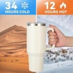 Anubhav Janni Tumbler Vacuum Sealed Cup With Handle with and Straw Lid Insulated Stainless Steel Double Wall Spill Proof Water Bottle Travel Mug Cupholder Tumblers ( pack of 1 ) - Image 3