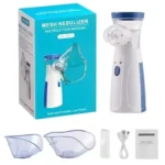 Anubhav Janni Portable Mesh Nebulizer for Adults Kids Mini Handheld Ultrasonic Inhaler Low Noise Steam Vaporizer Home Travel Wireless Machine With Respiratory Mask Silent ( pack of 1 )