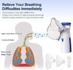 Anubhav Janni Portable Mesh Nebulizer for Adults Kids Mini Handheld Ultrasonic Inhaler Low Noise Steam Vaporizer Home Travel Wireless Machine With Respiratory Mask Silent ( pack of 1 ) - Image 3