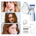 Anubhav Janni Portable Mesh Nebulizer for Adults Kids Mini Handheld Ultrasonic Inhaler Low Noise Steam Vaporizer Home Travel Wireless Machine With Respiratory Mask Silent ( pack of 1 ) - Image 9