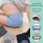 Anubhav Janni Baby Knee Pad Pads Protector With Anti Slip Crawling Gel Pairs For Toddlers Elbow Protector Anti Slip Silicone Dots Support Walking Soft Stretchable Breathable Leg (2 Pair) - Image 3