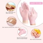 Anubhav Janni Spa Gel Gloves Hand Gel Infused Moisturizing For Dry Hands Cotton Silicone Cracked Skin Repair Night Moisture Treatment Multicolor Women Men Hands (1 Pair) - Image 2