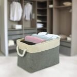 Anubhav Janni Fabric Eco-Friendly Cloth Storage Basket Bins with Handles Organizer for Cupboards Wardrobe Shelves Bathroom Clothes Toys Towel Foldable ( pack of 1 ) - Image 2