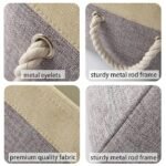 Anubhav Janni Fabric Eco-Friendly Cloth Storage Basket Bins with Handles Organizer for Cupboards Wardrobe Shelves Bathroom Clothes Toys Towel Foldable ( pack of 1 ) - Image 3