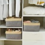Anubhav Janni Fabric Eco-Friendly Cloth Storage Basket Bins with Handles Organizer for Cupboards Wardrobe Shelves Bathroom Clothes Toys Towel Foldable ( pack of 1 ) - Image 4