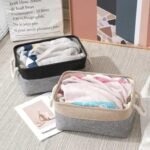 Anubhav Janni Fabric Eco-Friendly Cloth Storage Basket Bins with Handles Organizer for Cupboards Wardrobe Shelves Bathroom Clothes Toys Towel Foldable ( pack of 1 ) - Image 9