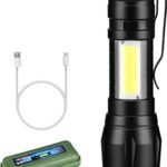 Anubhav Janni Usb Mini Rechargeable Torch LED Portable Flashlight Waterproof USB Desk Lamp Gift Box Focus Zoom Light Hanging Rope High Flashlight Metal Lumens World Rechargeable (Pack Of 1 Pcs)