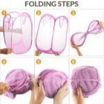 Anubhav Janni Net Laundry Bag Foldable Unwashed Clothes Storage Basket for Mesh Collapsible Portable laundry Nylon Baskets with Handle Home Hostel Toy Liter Popup ( pack of 1 ) - Image 4