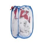 Anubhav Janni Net Laundry Bag Foldable Unwashed Clothes Storage Basket for Mesh Collapsible Portable laundry Nylon Baskets with Handle Home Hostel Toy Liter Popup ( pack of 1 ) - Image 5