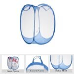 Anubhav Janni Net Laundry Bag Foldable Unwashed Clothes Storage Basket for Mesh Collapsible Portable laundry Nylon Baskets with Handle Home Hostel Toy Liter Popup ( pack of 1 ) - Image 7