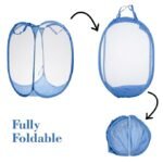 Anubhav Janni Net Laundry Bag Foldable Unwashed Clothes Storage Basket for Mesh Collapsible Portable laundry Nylon Baskets with Handle Home Hostel Toy Liter Popup ( pack of 1 ) - Image 8