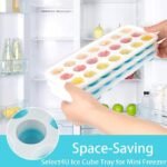 Anubhav Janni 21 Cavity Pop Up Ice Cube Trays with Lid Easy Release Flexible Silicone Bottom Stackable BPA Free Food Grade for Freezer and Cocktail Pack of 1Round Tray Set ( pack of 1 ) - Image 5