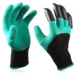 Anubhav Janni Gardening Gloves Rubber Coated Thorn Proof Waterproof With Sturdy Plastic Claws For Digging Planting And Other Farming Breathable Hand Fingertips Digging Pair Garden (1 Pair)