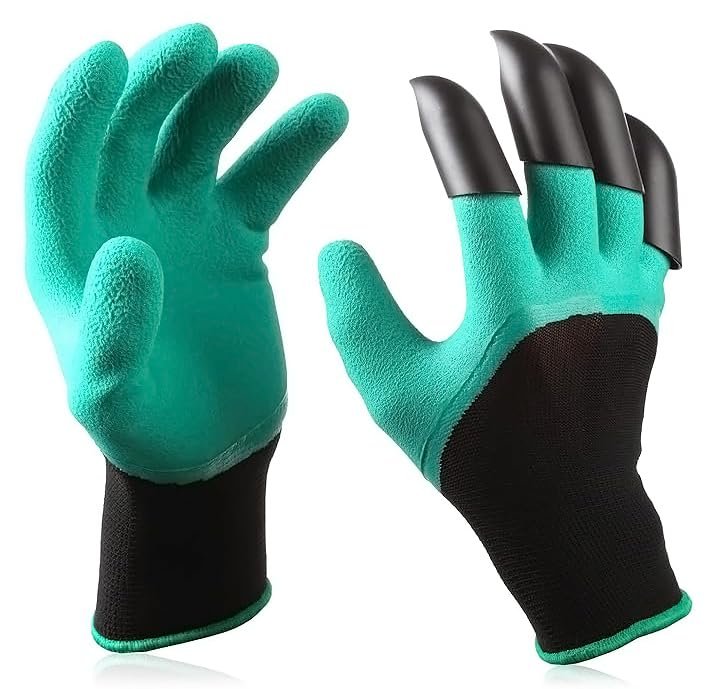 Anubhav Janni Gardening Gloves Rubber Coated Thorn Proof Waterproof With Sturdy Plastic Claws For Digging Planting And Other Farming Breathable Hand Fingertips Digging Pair Garden (1 Pair) Anubhav Janni Gardening Gloves Rubber Coated Thorn Proof Waterproof With Sturdy Plastic Claws For Digging Planting And Other Farming Breathable Hand Fingertips Digging Pair Garden (1 Pair) - Image 1