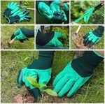 Anubhav Janni Gardening Gloves Rubber Coated Thorn Proof Waterproof With Sturdy Plastic Claws For Digging Planting And Other Farming Breathable Hand Fingertips Digging Pair Garden (1 Pair) - Image 9