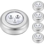 Anubhav Janni 3 Led Push Plastic Touch Lamp Button Light Indoor Stick On Night Battery Home Kitchen Office Closets Cabinets Counters Hallway Bathroom Bedroom Kitchen (Pack Of 2 Pcs)