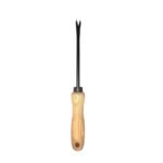Anubhav Janni Hand Weeder Straight Garden Tool Handmade I Weeder For Gardening Single Prong with Wooden Handle Weed Remover Garden Lawn Terrace Durable Soil Digger Plants (Pack Of 2 Pcs)