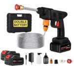 Anubhav Janni High Pressure Washer Gun (double Battery) Double Battery Cordless Portable Wireless Water for Car Wash and Bike Cleaning with Adjustable Nozzle Hose (Pack Of 1 Pcs)