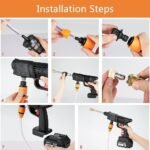Anubhav Janni High Pressure Washer Gun (double Battery) Double Battery Cordless Portable Wireless Water for Car Wash and Bike Cleaning with Adjustable Nozzle Hose (Pack Of 1 Pcs) - Image 4