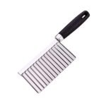Anubhav Janni Stainless Steel Crinkle Cut Knife Shape Cutting Knife For Potato Cheese Fruits Vegetable Snacks Handle with Hanging Hole Potato Chip Blade Vegetable Fruit (Pack Of 1 Pcs)