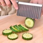Anubhav Janni Stainless Steel Crinkle Cut Knife Shape Cutting Knife For Potato Cheese Fruits Vegetable Snacks Handle with Hanging Hole Potato Chip Blade Vegetable Fruit (Pack Of 1 Pcs) - Image 2