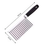 Anubhav Janni Stainless Steel Crinkle Cut Knife Shape Cutting Knife For Potato Cheese Fruits Vegetable Snacks Handle with Hanging Hole Potato Chip Blade Vegetable Fruit (Pack Of 1 Pcs) - Image 3