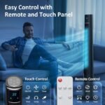 Anubhav Janni Rechargeable Bladeless Tower Fan Oscillating with Remote and 12H Timer Portable Standing LED Display Quiet Cooling Fans for Home Bedroom Office ( pack of 1 ) - Image 9
